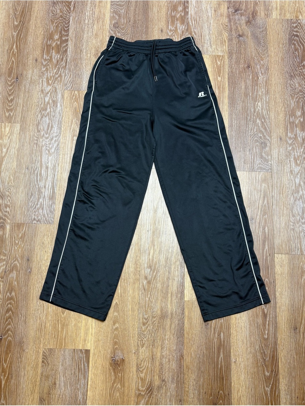 Russell Athletic Black Joggers with White Piping
